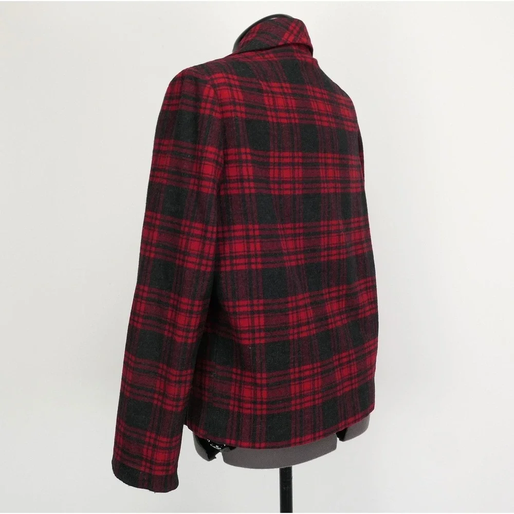 VTG Pendleton Traveller Buffalo Plaid Virgin Wool Shirt Jacket S/M True '50s VTG - Picture 8 of 13